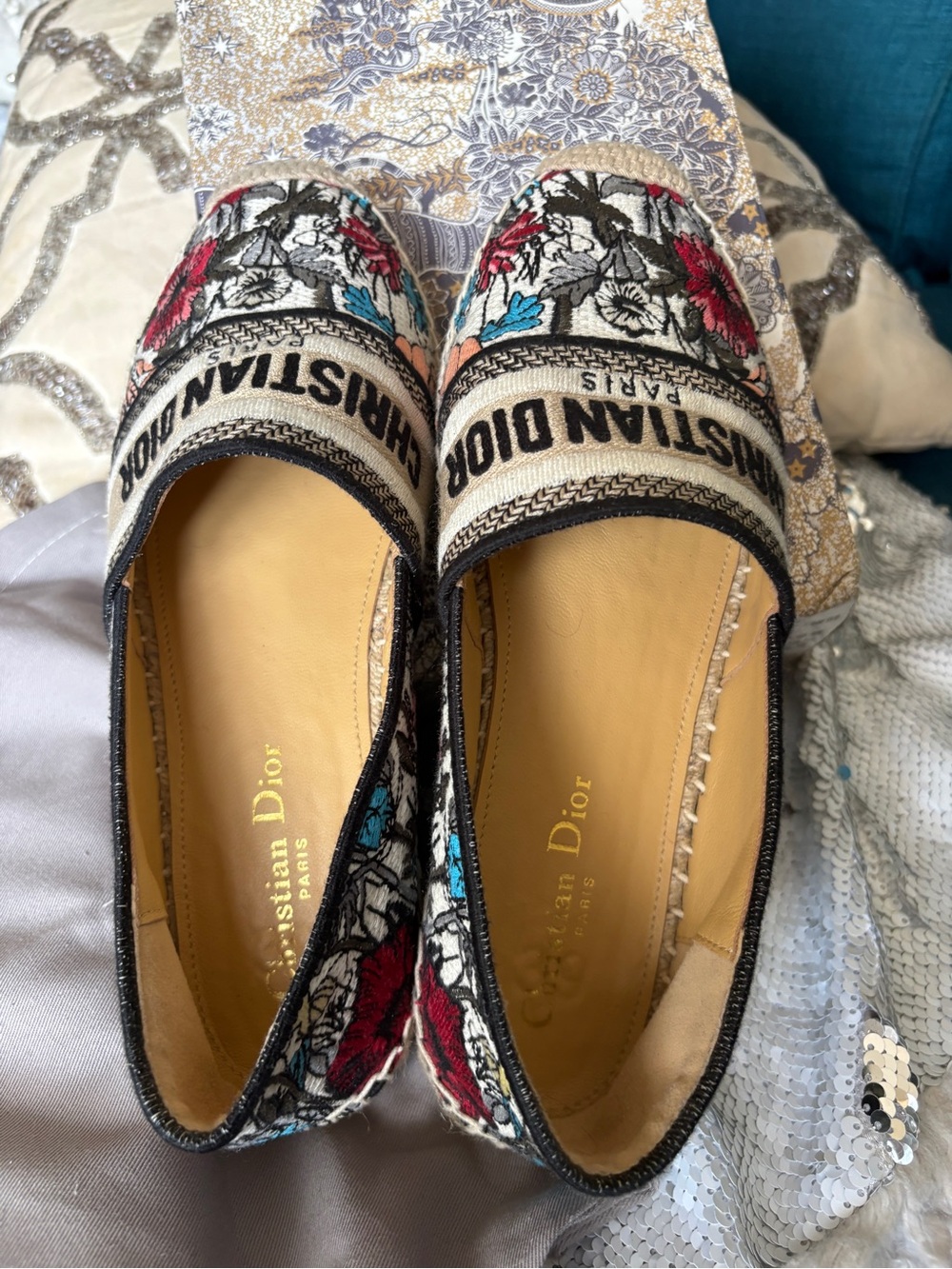 Embroidered Espadrilles - Red, Blue, Pink, Cream, Black - Picture 7 of 8